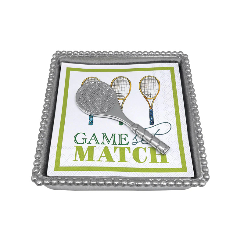 Mariposa Tennis Racquet Beaded Napkin Box