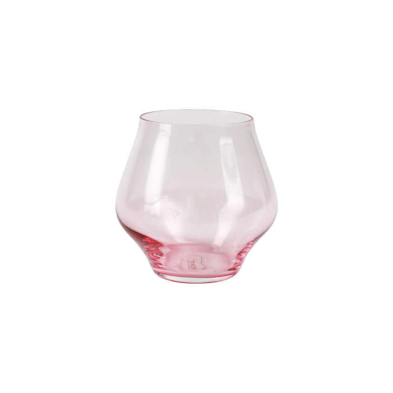 Vietri Contessa STEMLESS Wine Glass - PINK