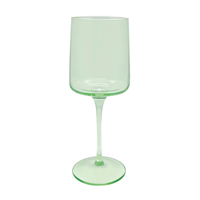 Mariposa Fine Line Light GREEN with White Rim WINE glass set of 4
