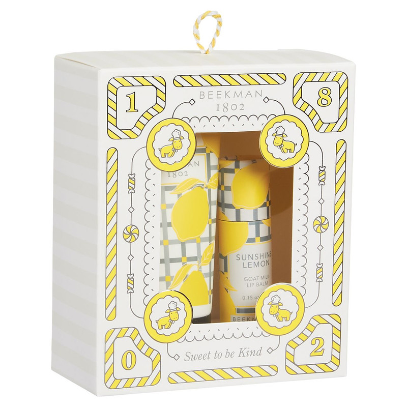 Beekman NEW Hand Cream and Lip Balm Gift Set - Lemon