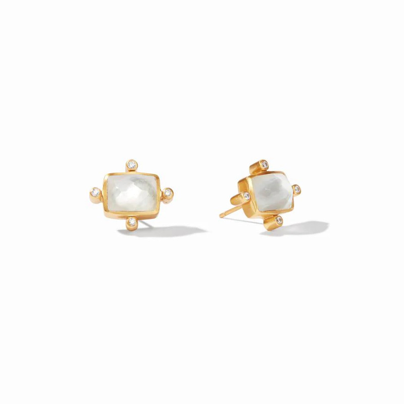 Julie Vos Clara Stud Earring Gold Mother of Pearl