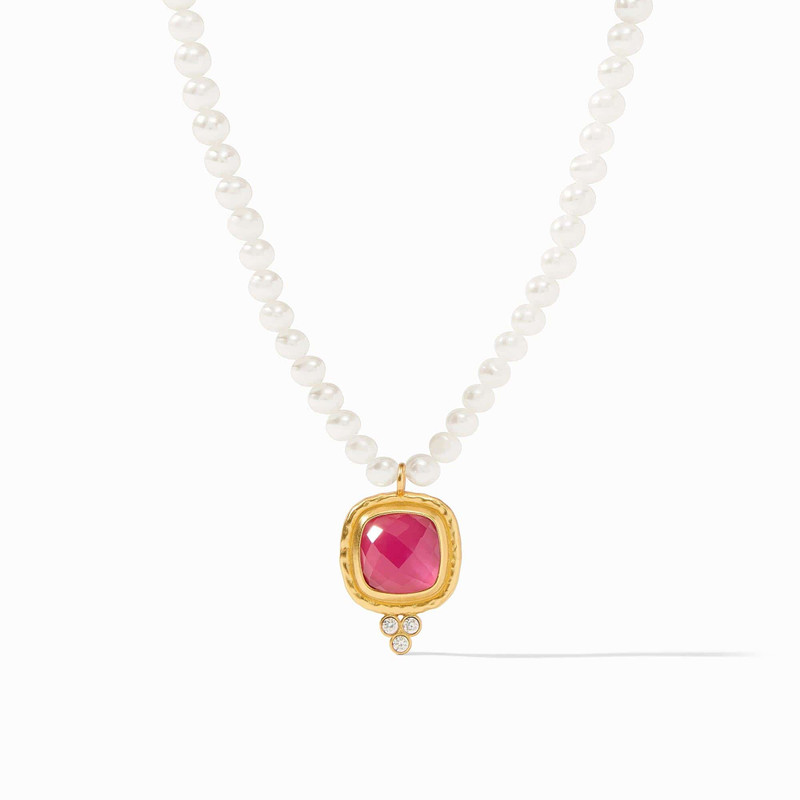 Julie Vos Tudor Delicate Necklace Iridescent Raspberry