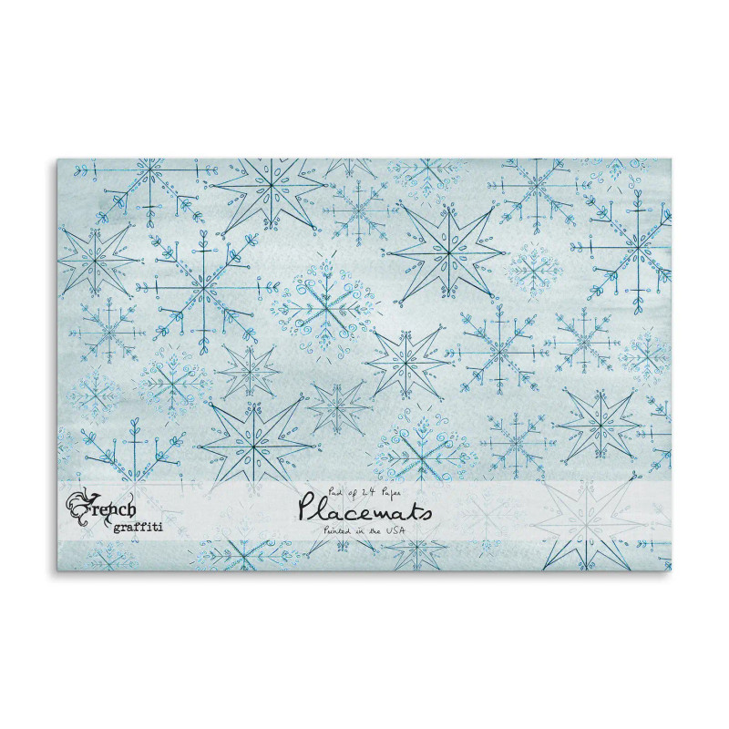 Blue Snowflakes Paper Placemats