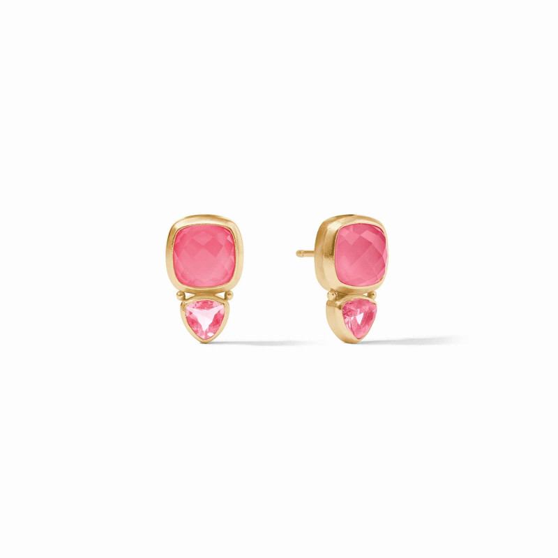 Julie Vos Aquitaine Duo Stud Iridescent Peony Pink