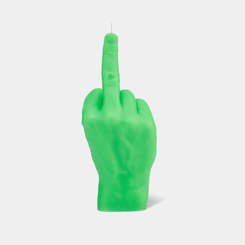 Candlehand MIDDLE FINGER Hand Gesture Neon Green