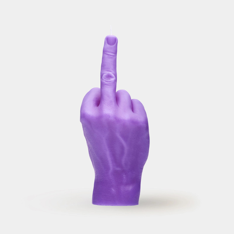 Candlehand MIDDLE FINGER Hand Gesture Purple