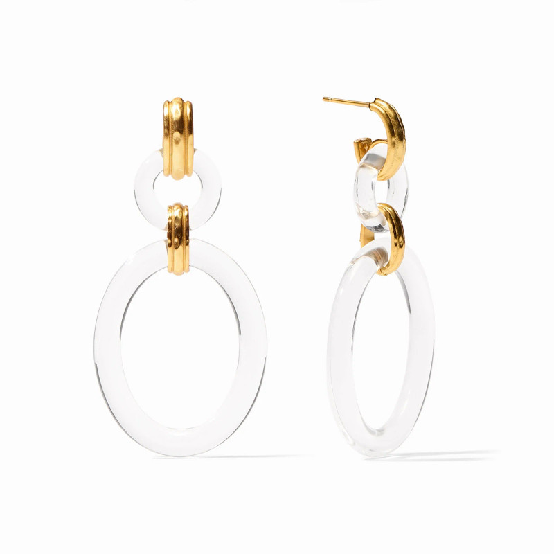 Julie Vos Madison Link Earring Clear Acrylic