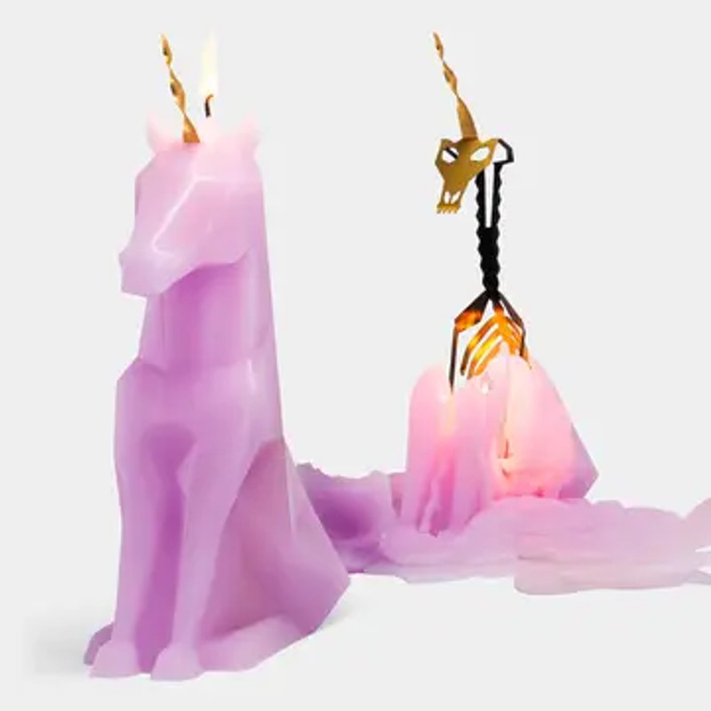 PyroPet Einar UNICORN Skeleton Candle Lilac