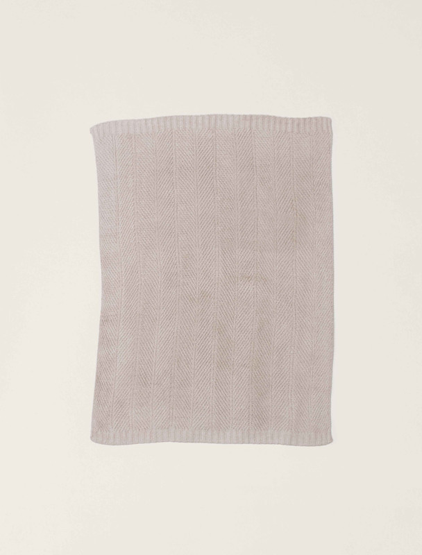 Barefoot Dreams Cozy Shine Herringbone Blanket - STONE