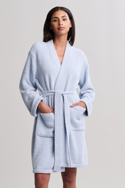 Barefoot Dreams Cozychic Solid Robe in SNOWDROP