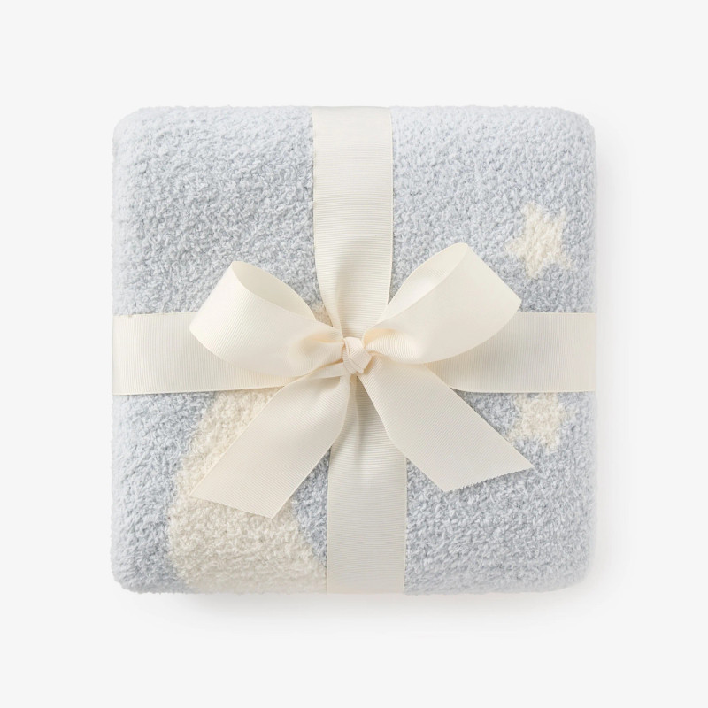 EB Pale Blue Chenille Knit Celestial Blanket 30 x 40 EB Pale Blue Chenille Knit Celestial Blanket 30 x 40