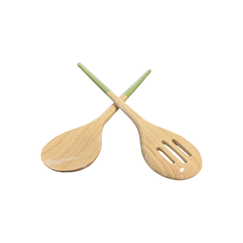 Bamboo REFINED Salad Server Set PASTEL GREEN Bamboo REFINED Salad Server Set PASTEL GREEN