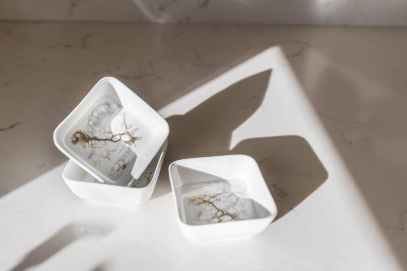 Lynn & Liana Resin Accented Set of 3 Dipping Bowls GOLD QUARTZ