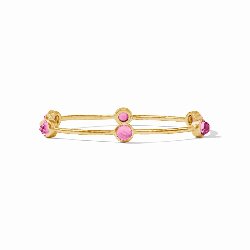 Julie Vos Milano LUXE Bangle Gold Iridescent Tourmaline Pink - Medium