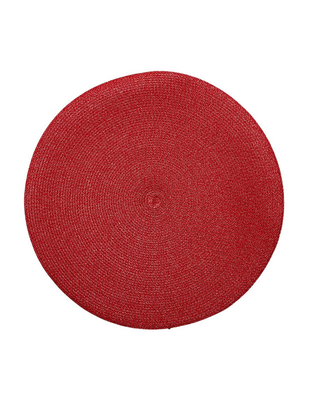 Deborah Rhodes 15" Round Placemat in Holiday Red/Gold
