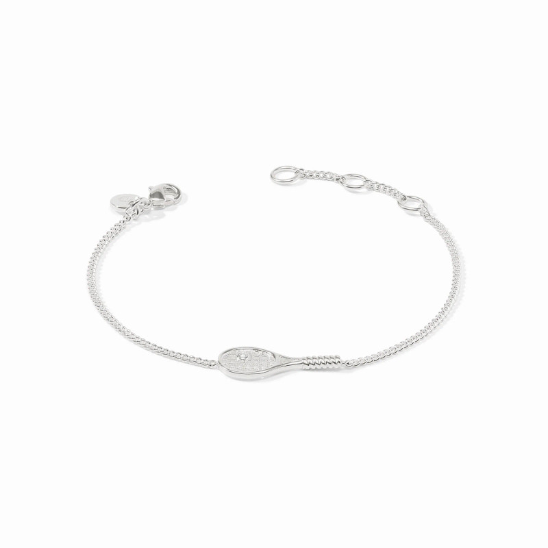 Julie Vos SILVER Tennis Racquet Delicate Bracelet CZ