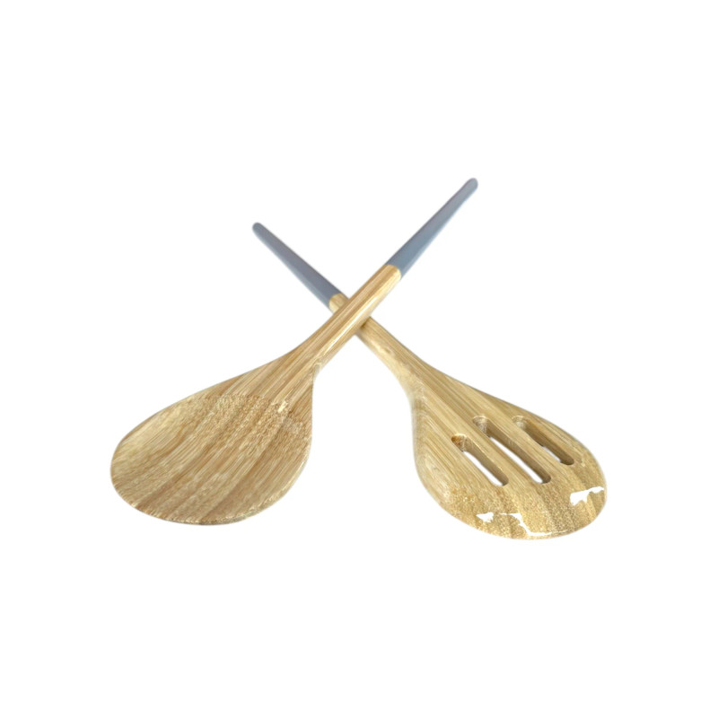 Bamboo REFINED Salad Server Set NATURE GREY