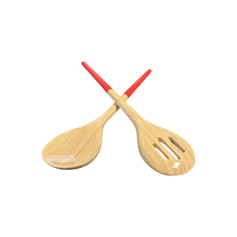 Bamboo REFINED Salad Server Set ORANGE