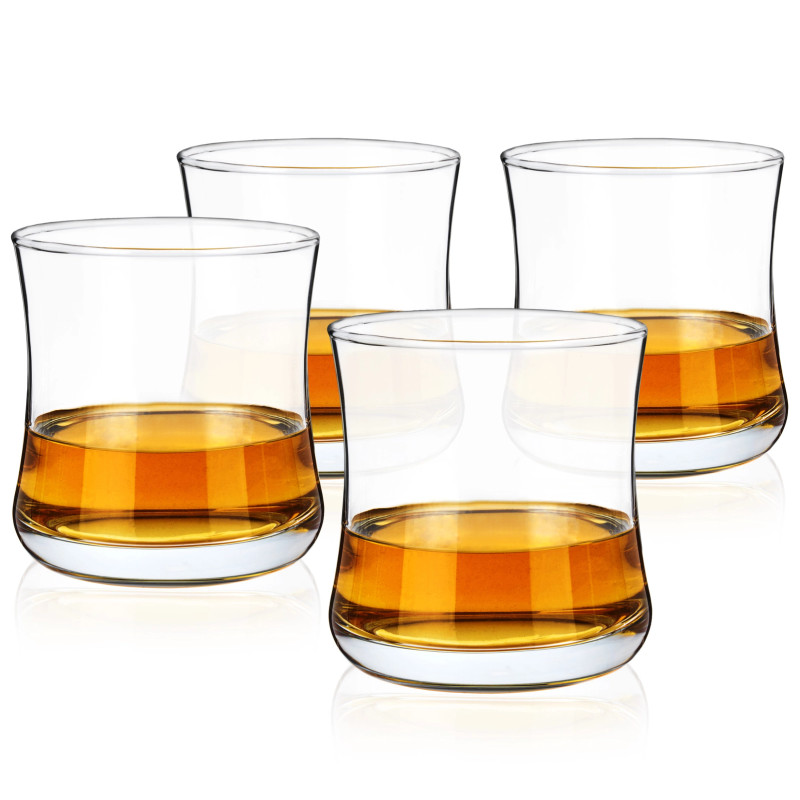 Curved Bourbon Glasses - Set of 4