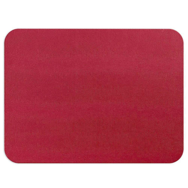 Caspari Rectangular Lizard Placemat in CRANBERRY