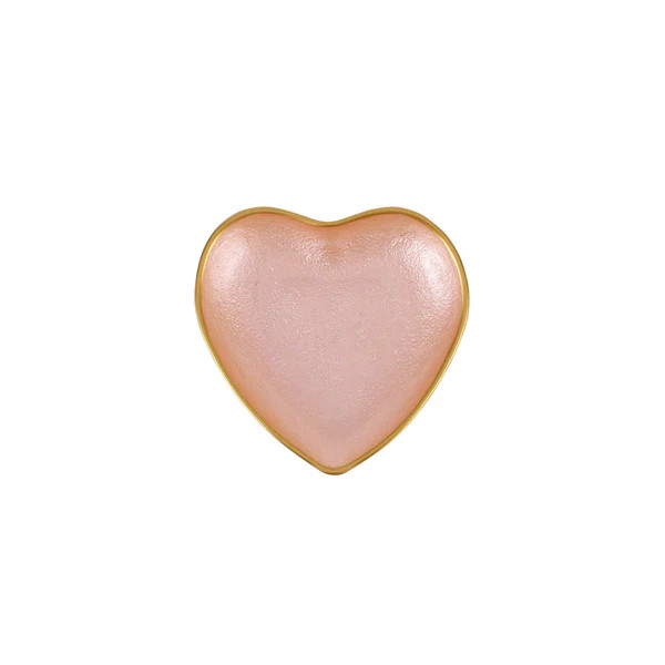 Vietri Baroque Glass Pink Heart Cocktail Plate