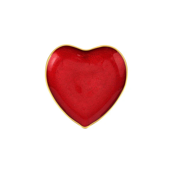 Vietri Baroque Glass RED Heart Plate