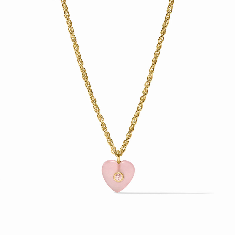 Julie Vos HEART Delicate Necklace Pink Quartz