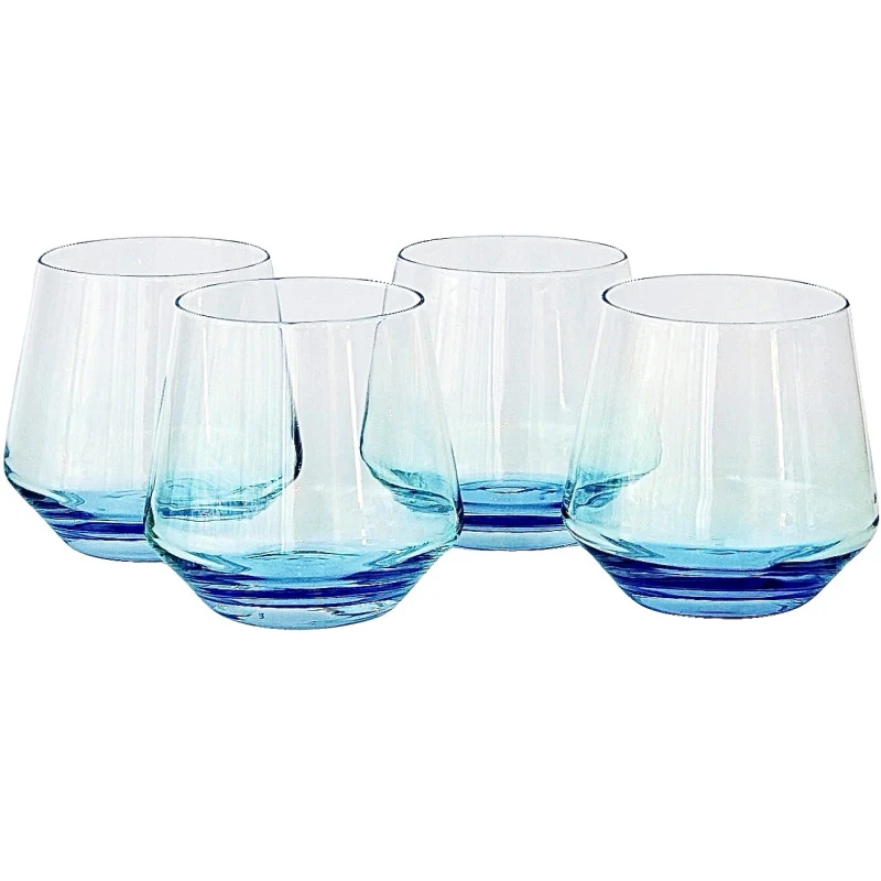 Byrdeen RIO Crystal Cocktail Glass Set/4 - blues