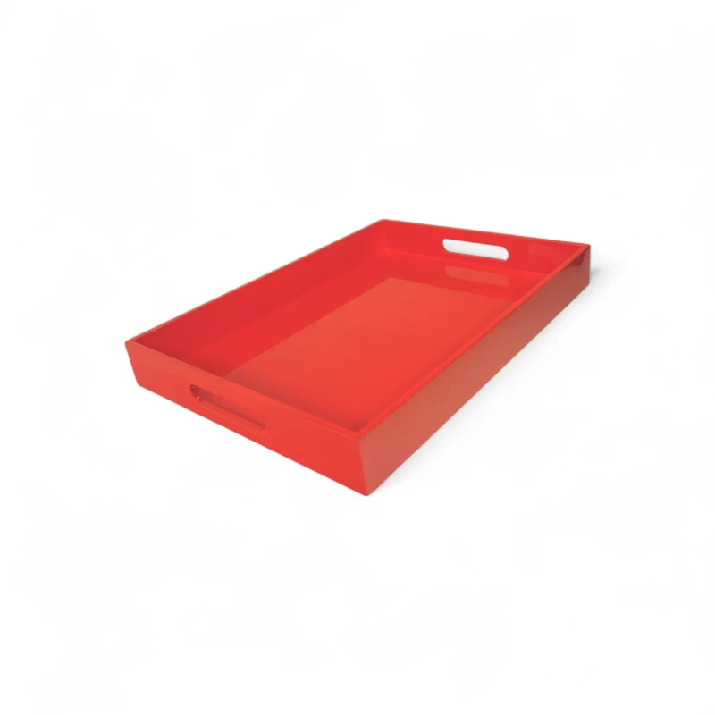 Lacquer MEDIUM Rect, Serving Tray ORANGE 15 x 11
