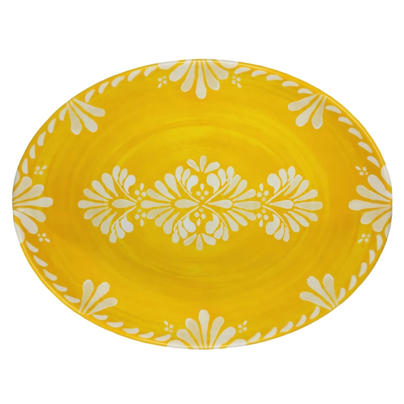 Le Cadeaux Melamine 16" Oval Platter PALOMA YELLOW