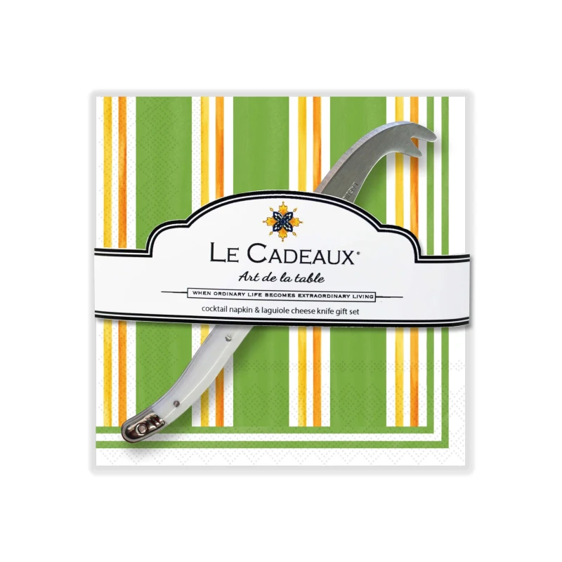 Le Cadeaux Gift Set of Cocktail Napkins and Laguiole Spreader - PALOMA