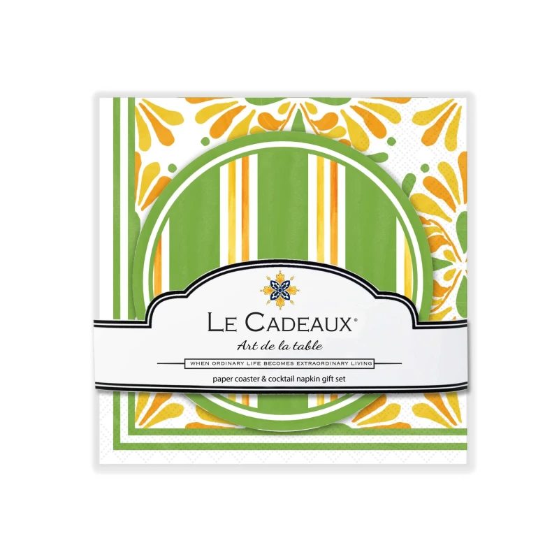 Le Cadeaux Gift Set of Cocktail Napkins/Coaster Set - PALOMA