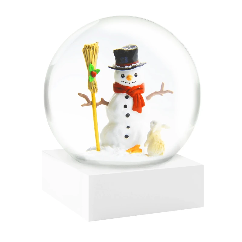 CoolSnowGlobes Snowman with BUNNY Snow Globe