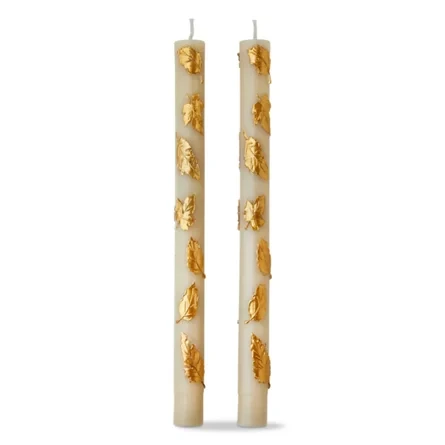 Fall Leaves Straight Candle S/2