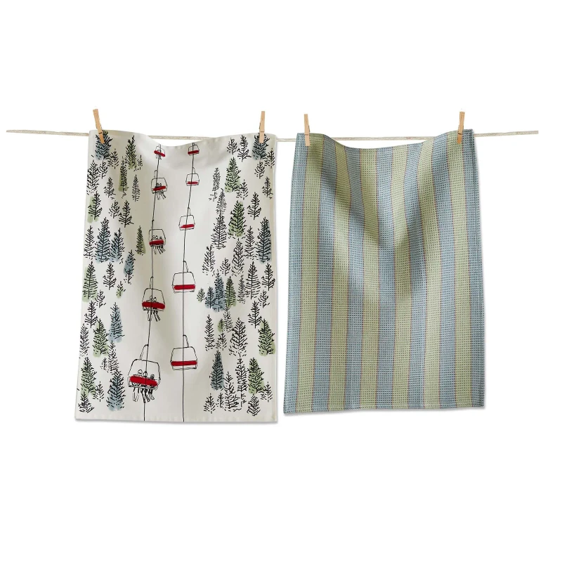 Ski Lift Dish towel set of 2