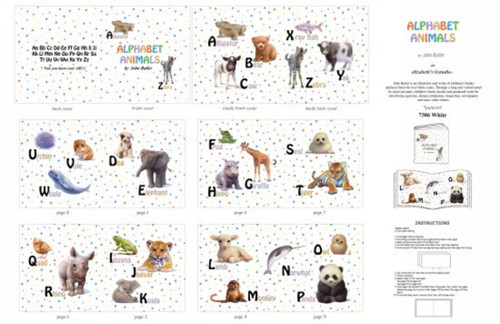Alphabet Animals Storybook Fabric Panel