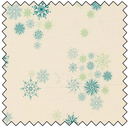 Cozy Wonderland - Snowflake Fall - NATURAL / TEAL