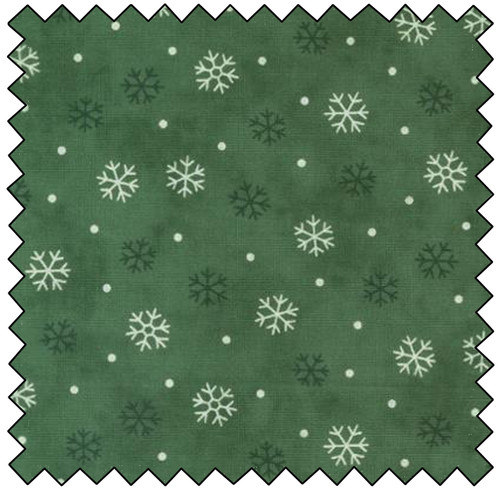 Woodland Winter - Snowflake Toss - PINE GREEN
