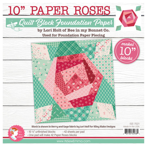 10" Paper Roses Quilt Block Foundation