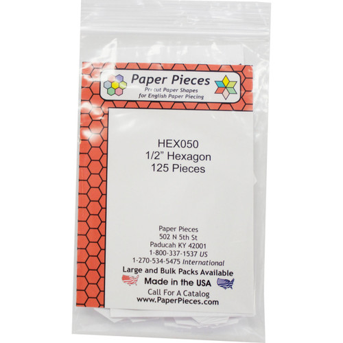 1/2" Hexagons Small Pack - 125 PIECES