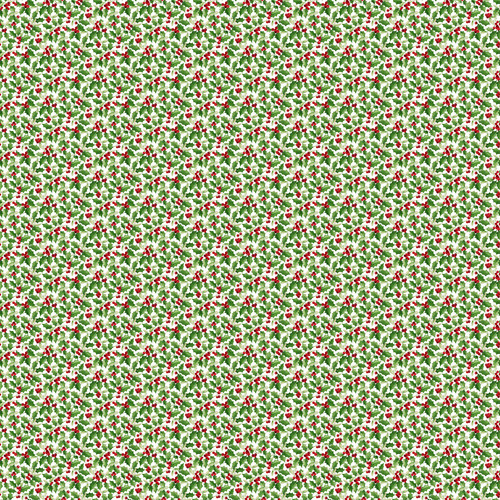 BARNYARD CHRISTMAS - Holly - White Multi