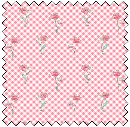 Wild Flowers - Gingham Poppy - PINK