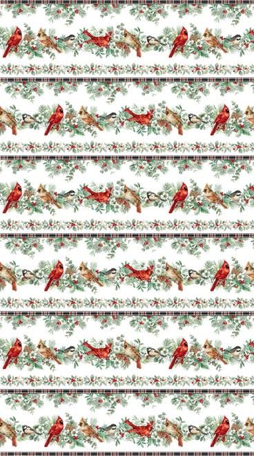 Home for Christmas - Border Stripe - White Multi