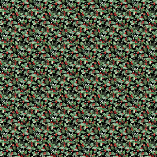 Home for Christmas - Packed Holly - Black Multi
