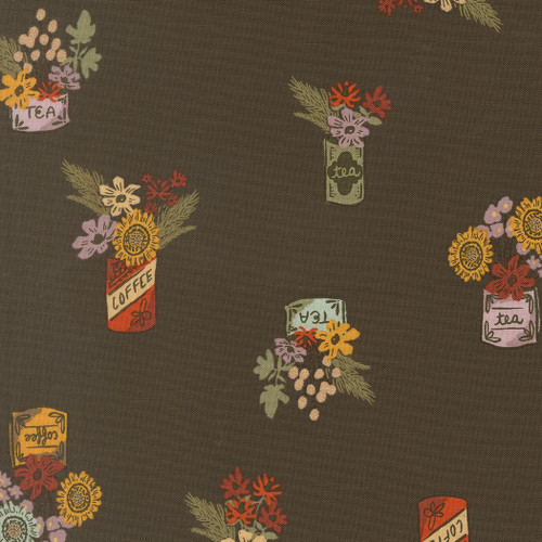 WINDFALL - Vintage Novelty Flowers Jars -DARK MOSS