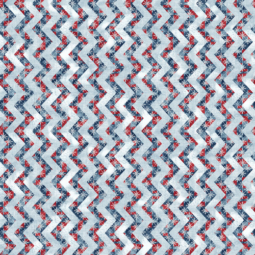 VILLAGE FOLK (Flannel) - Chevron - Blue Multi