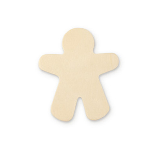 3-7/8" Wooden Gingerbread Man Cutout