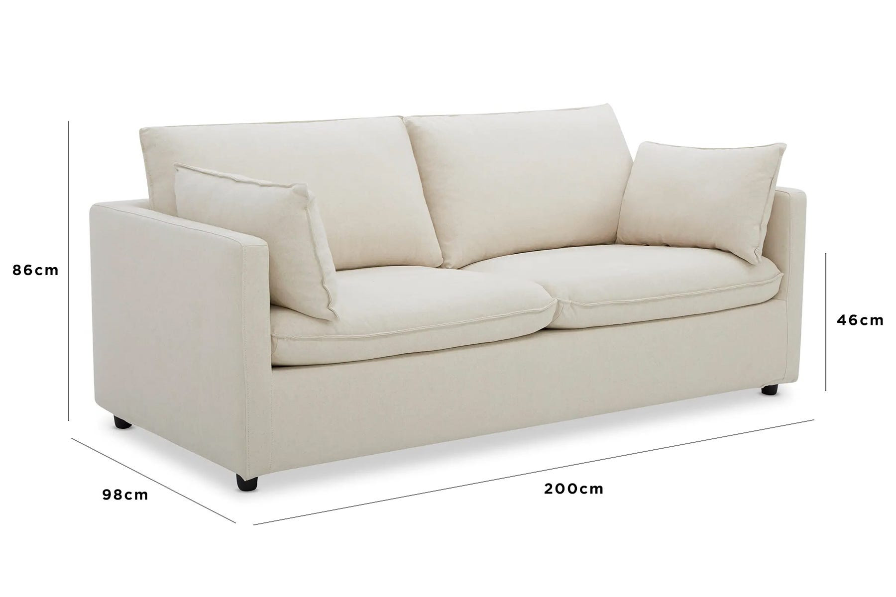 a white couch with a black back