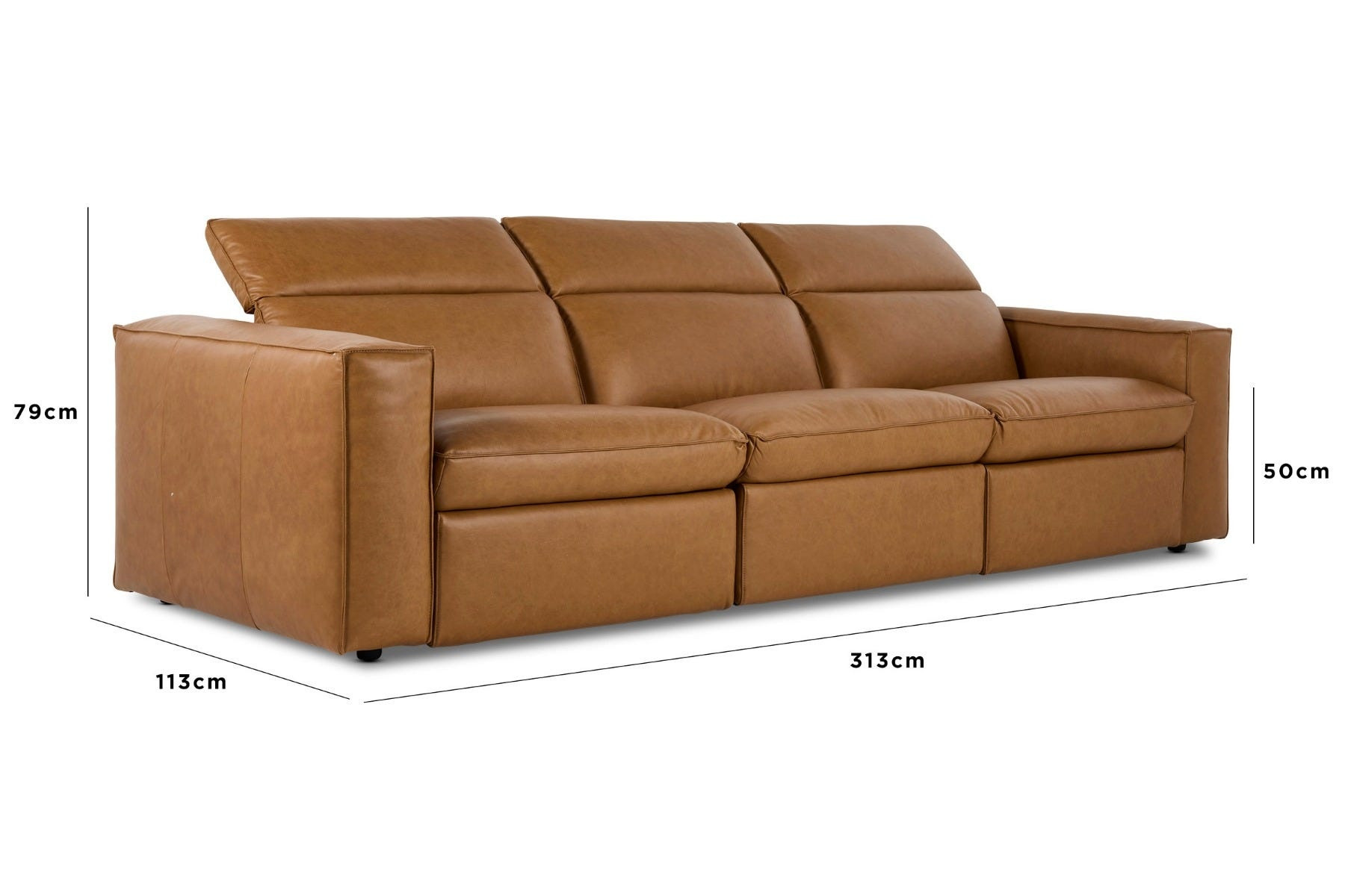 a brown couch with a white background
