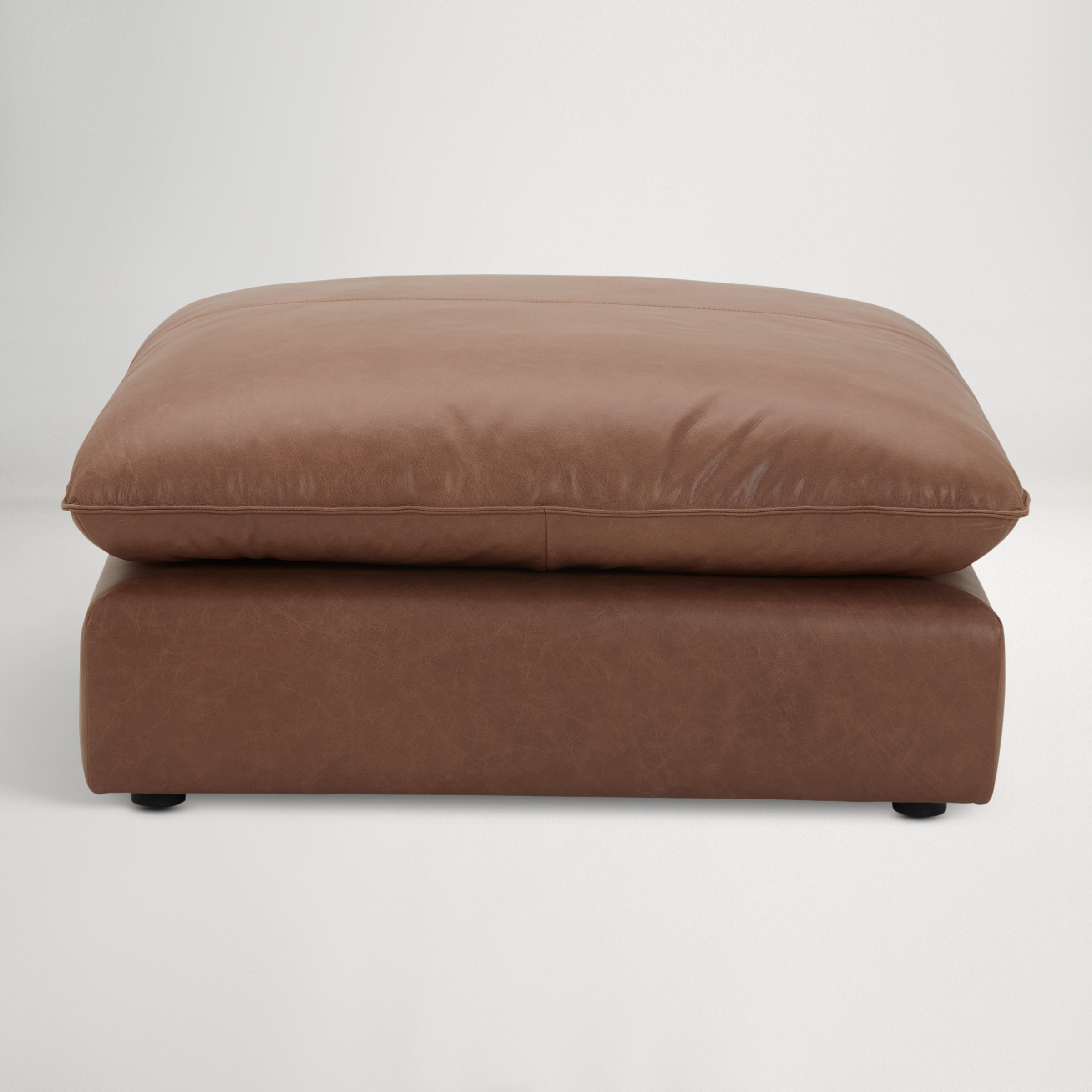 Loft Mini Leather Ottoman  -  Phoenix Saddle